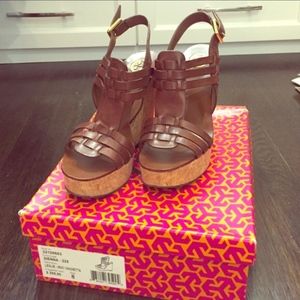 Tory Burch Wedge Sandals Size 8